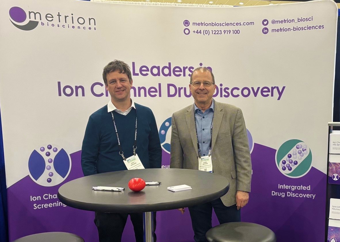 Metrion_Biosci's tweet image. If you missed our poster on a #highthroughputscreening assay for Nav1.9 inhibitor screening at the Biophysical Society Annual Meeting, call by booth #310 to meet with Eddy Stevens and Chris Mathes or request a copy:  hubs.la/Q036Z0Kj0

#ionchannels #drugdiscovery #cro