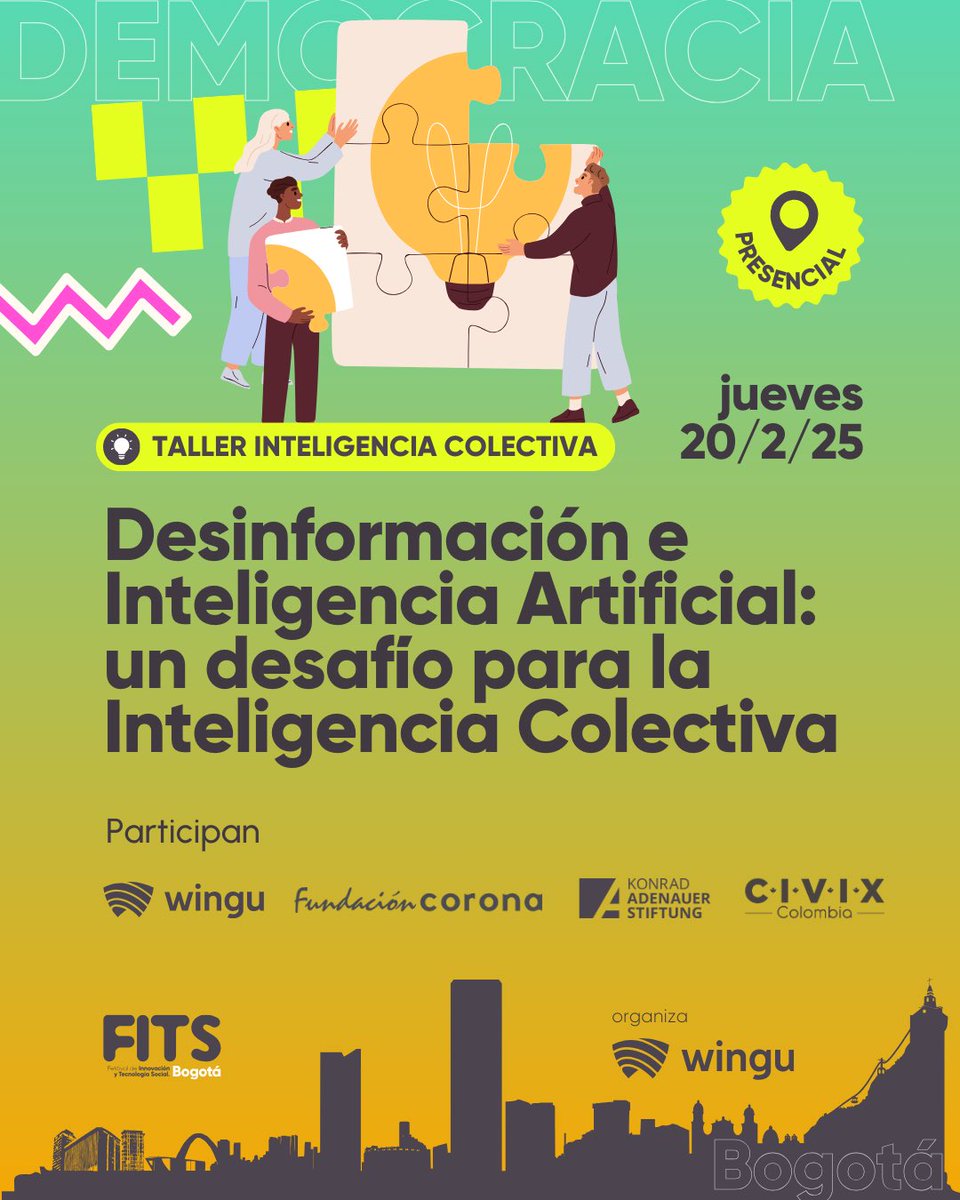 #FakeNews, #IA y gobernanza digital: ¿cómo enfrentamos estos desafíos? 

En el #FITSBogotá diseñaremos soluciones colectivas para fortalecer la transparencia y la confianza en el ecosistema digital. 

🎯 Inscríbete GRATIS en fits.ong