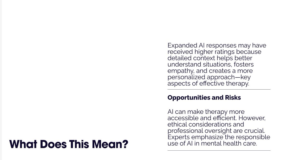 Anima_help's tweet photo. Read the full study at the link below.
https://t.co/jULhAXyAtR
#artificialintelligence #therapy #psychology #research #psychotherapy #chatbot #futureoftherapy https://t.co/g1d9AGgwCx