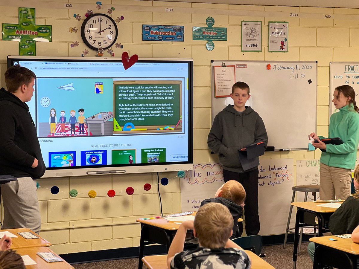 johnsonkev7's tweet photo. @LSHawks 8th graders used the 7 Habits to create authentic stories for 1st and 3rd grade classrooms using @storyjumper .   They then had the opportunity to read the final stories to the intended grades.  Great job 8th graders! https://t.co/2q4slgmeWC