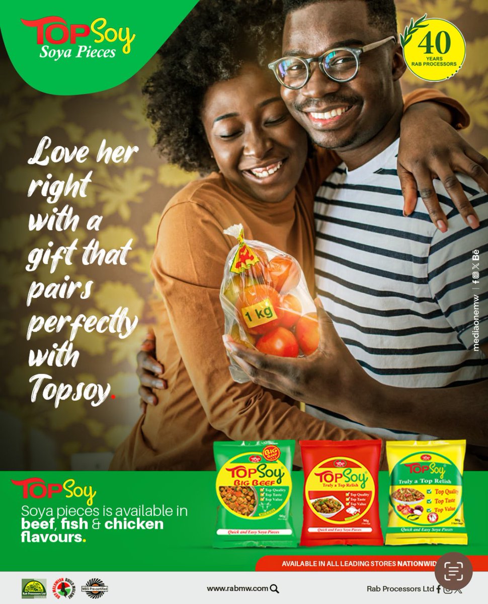 Tomatoes are the new gold ,pair them with TopSoy, and you’ve got a gift worth celebrating!

#TopSoy #rabgroup #rabprocessorsltd #mediaonemw #malawi
