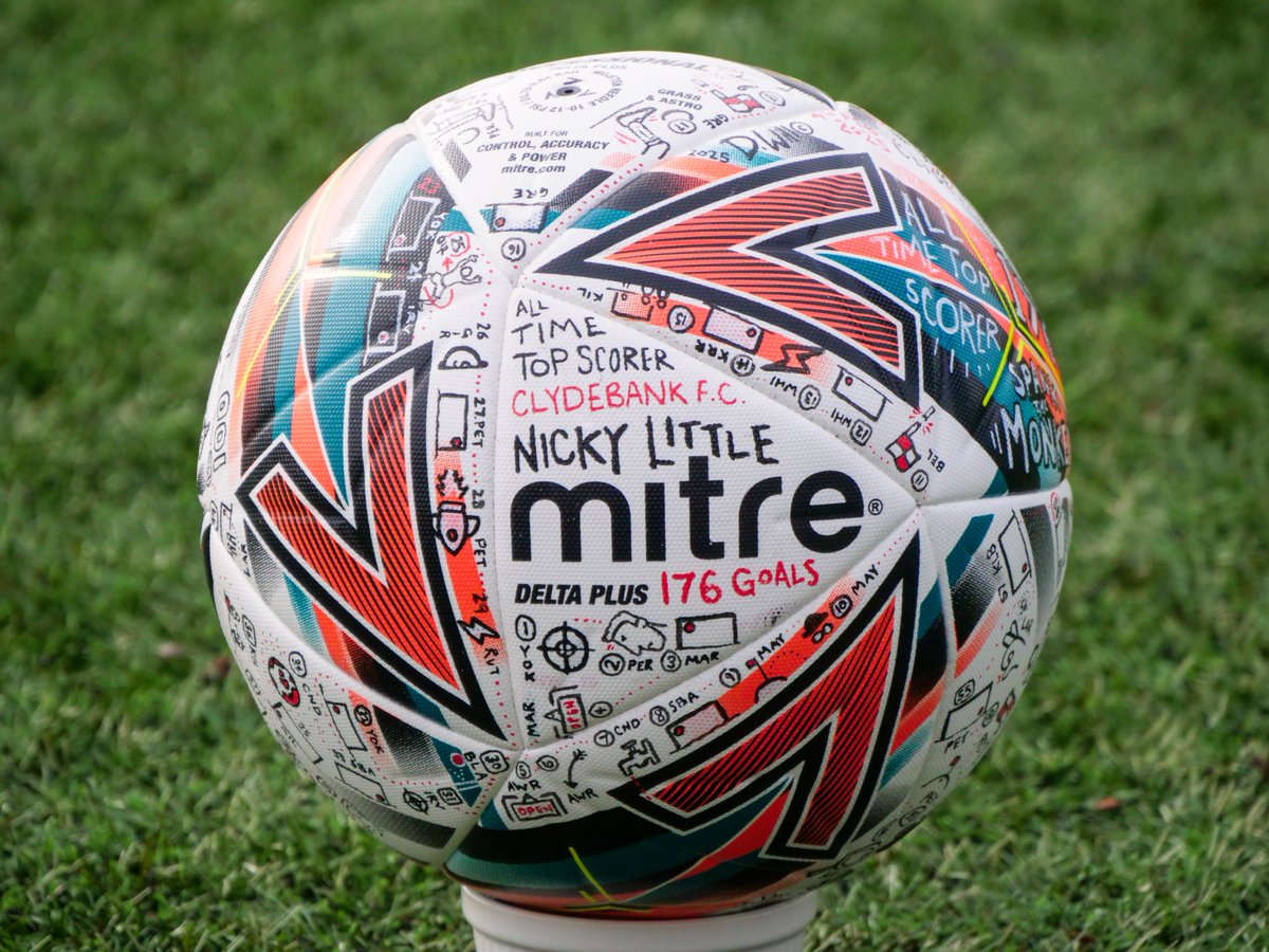 Clydebank FC (@clydebankfc) on Twitter photo 🖌️ To celebrate Nicky Little becoming the club's new all time leading scorer, we teamed up with Dave <a href="/playbook_studio/">Playbook Studios</a> to produce a one off illustrated ball that tells the story of the record, with each of his 176 goals drawn directly on the ball. 🖌️ To celebrate Nicky Little becoming the club's new all time leading scorer, we teamed up with Dave <a href="/playbook_studio/">Playbook Studios</a> to produce a one off illustrated ball that tells the story of the record, with each of his 176 goals drawn directly on the ball.