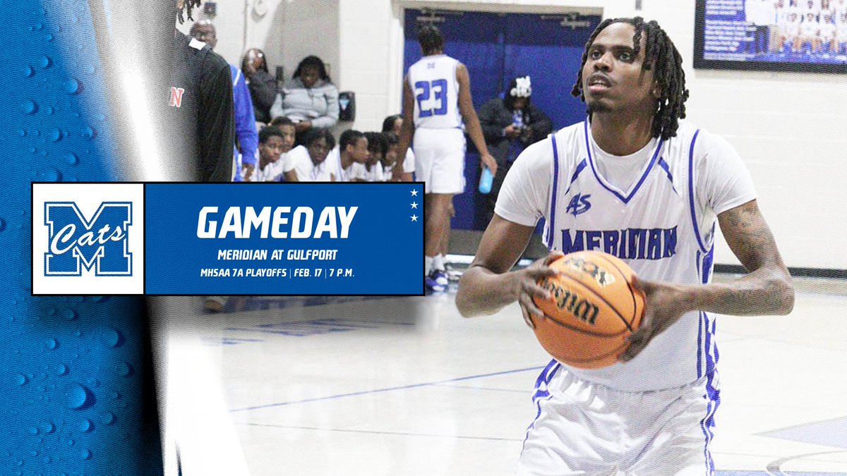 The Wildcats travel to Gulfport tonight to take on the Admirals in the First Round of the MHSAA 7A Boys Basketball Playoffs! Tip-off is set for 7 p.m. #wearemeridian