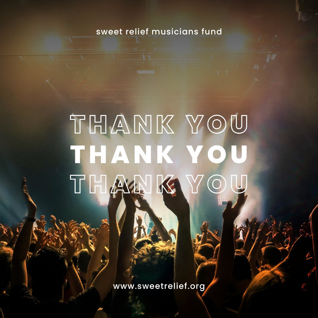 SweetRelief's tweet photo. THANK YOU to the amazing #SweetSupporters for making our mission possible❤️🎶 We cannot do what we do without you!

To apply for assistance, or get involved, head to https://t.co/8zRYwy8FyJ https://t.co/RK6b4870m1