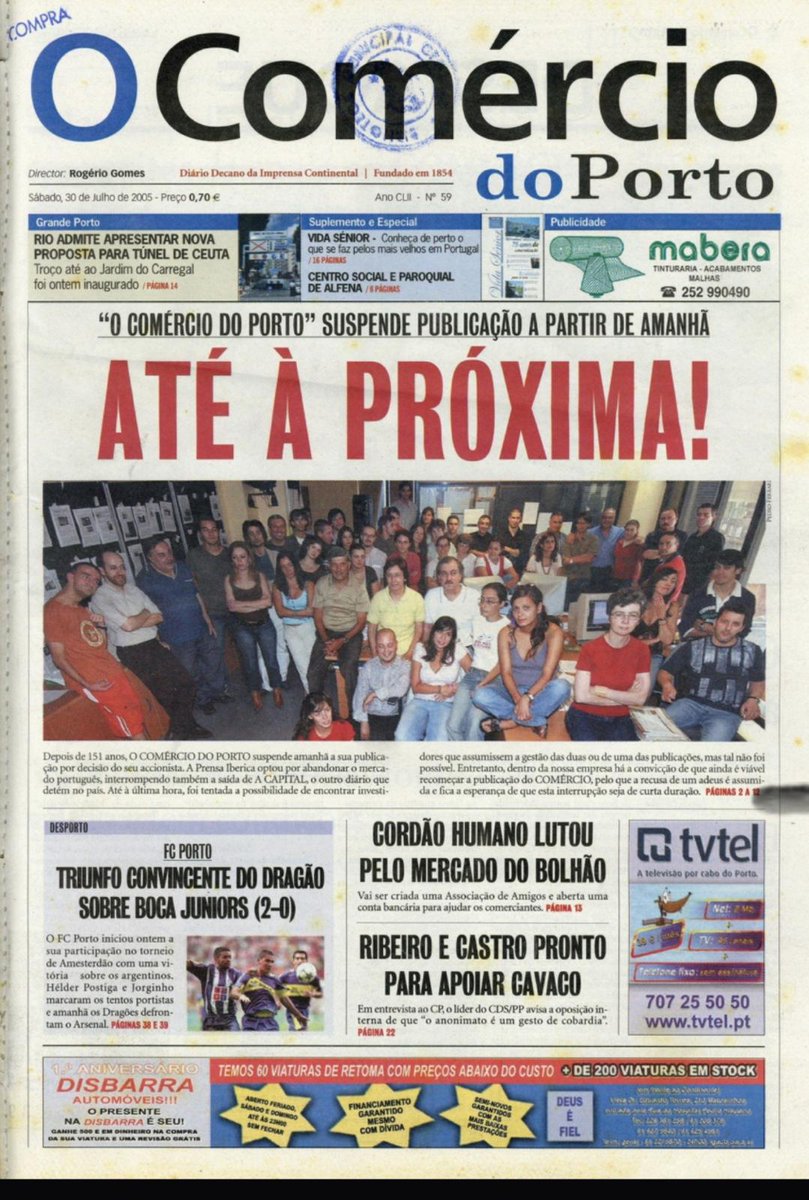 Este já foi...outros só não vão porque há financiamento público...