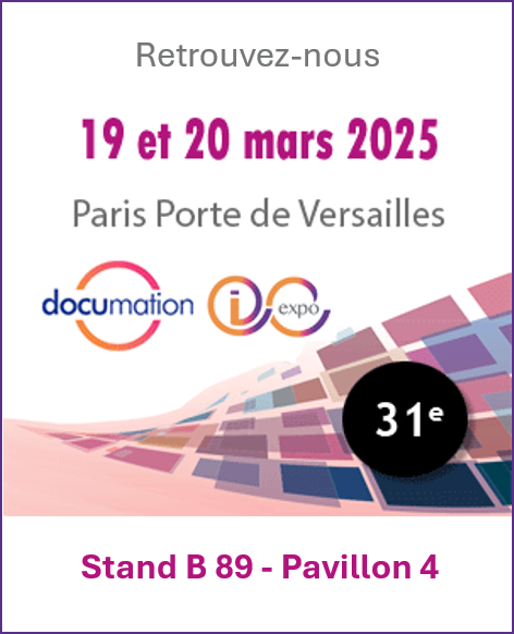 📢 Rencontrez-nous au salon Documation ! 📢

📅 19 &amp; 20 mars 2025
📍 Paris - Porte de Versailles - Pavillon 4 - Stand B89

🔎 Venez échanger avec nos experts et découvrir nos solutions en GED, GEC, Gestion des Instances et Gouvernance de la Donnée.