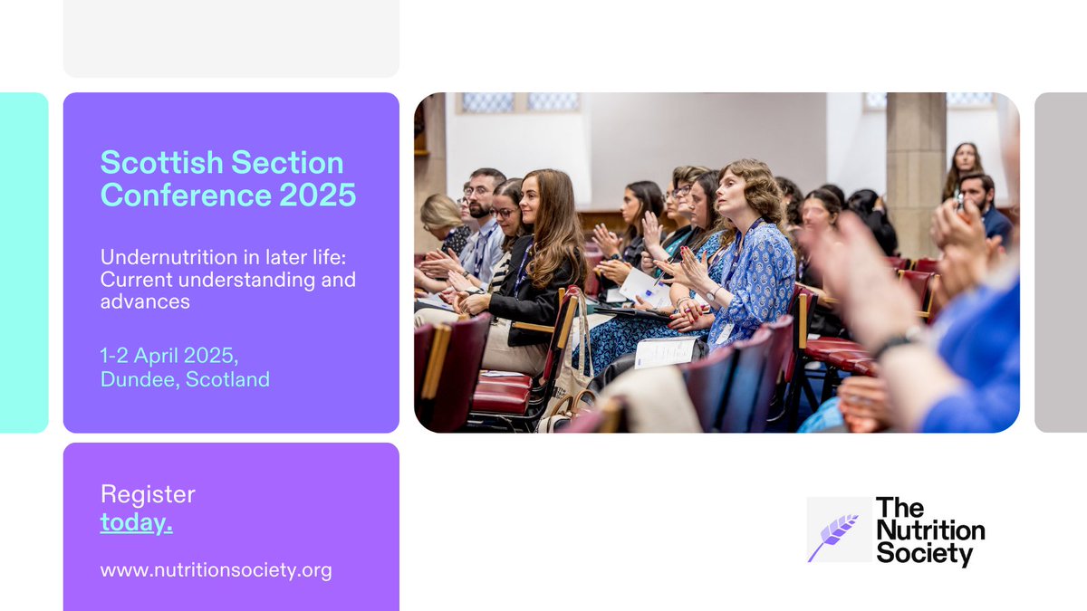 Don't miss our next conference - Understanding #undernutrition in later life: Current understanding and advances. 1-2 April, Dundee. 
Find out more bit.ly/42b1RJa  

#nutrition #malnutrition #sarcopenia #weightloss #ageingnutrition