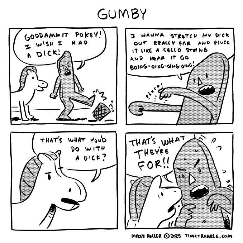 i drew a comic about Gumby 