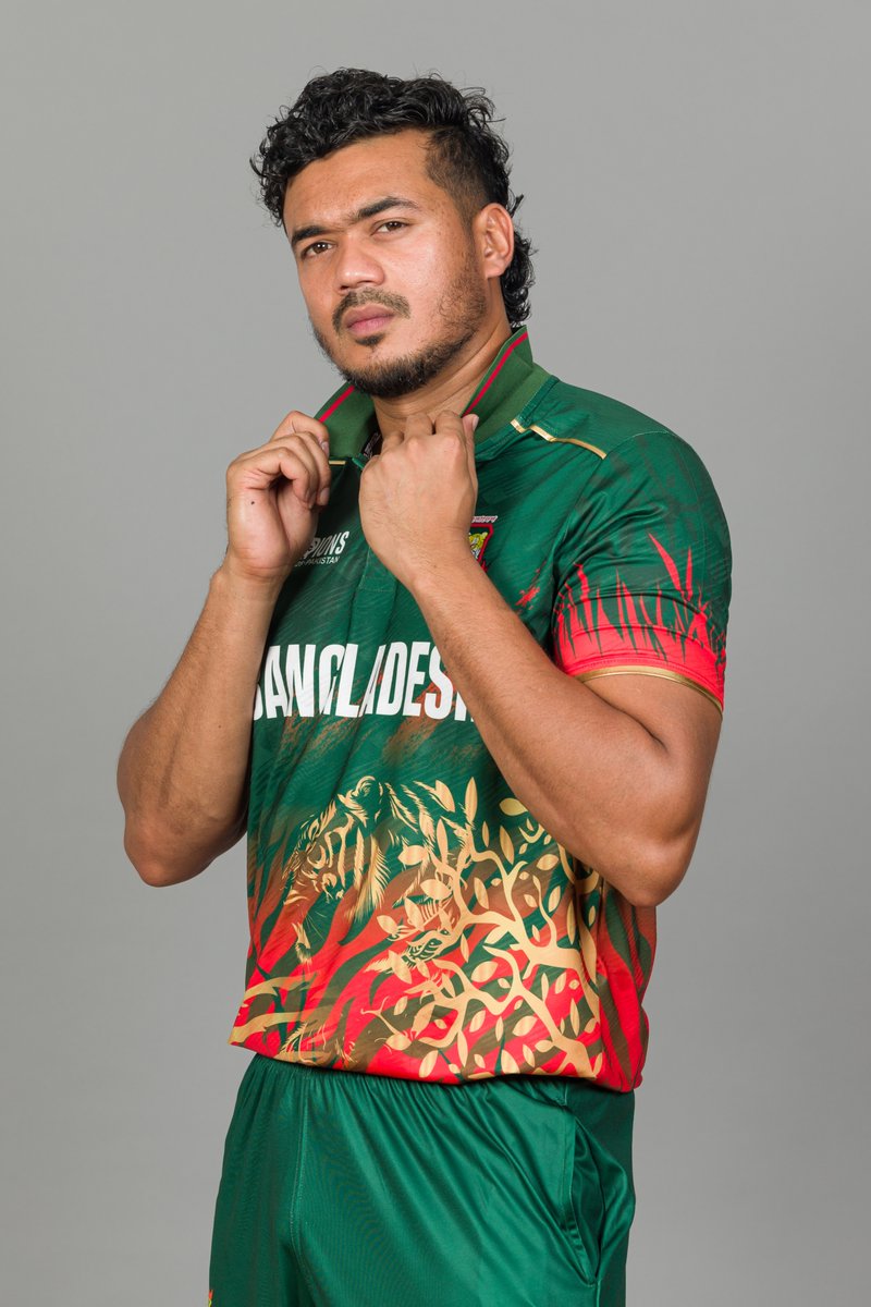 ICC's tweet photo. Bangladesh are ready to roar at the #ChampionsTrophy 🔥

In frame 📸⬇️

1. Nazmul Hossain Shanto (c)
2. Mustafizur Rahman
3. Taskin Ahmed
4. Jaker Ali https://t.co/0cUJ1YnHFs