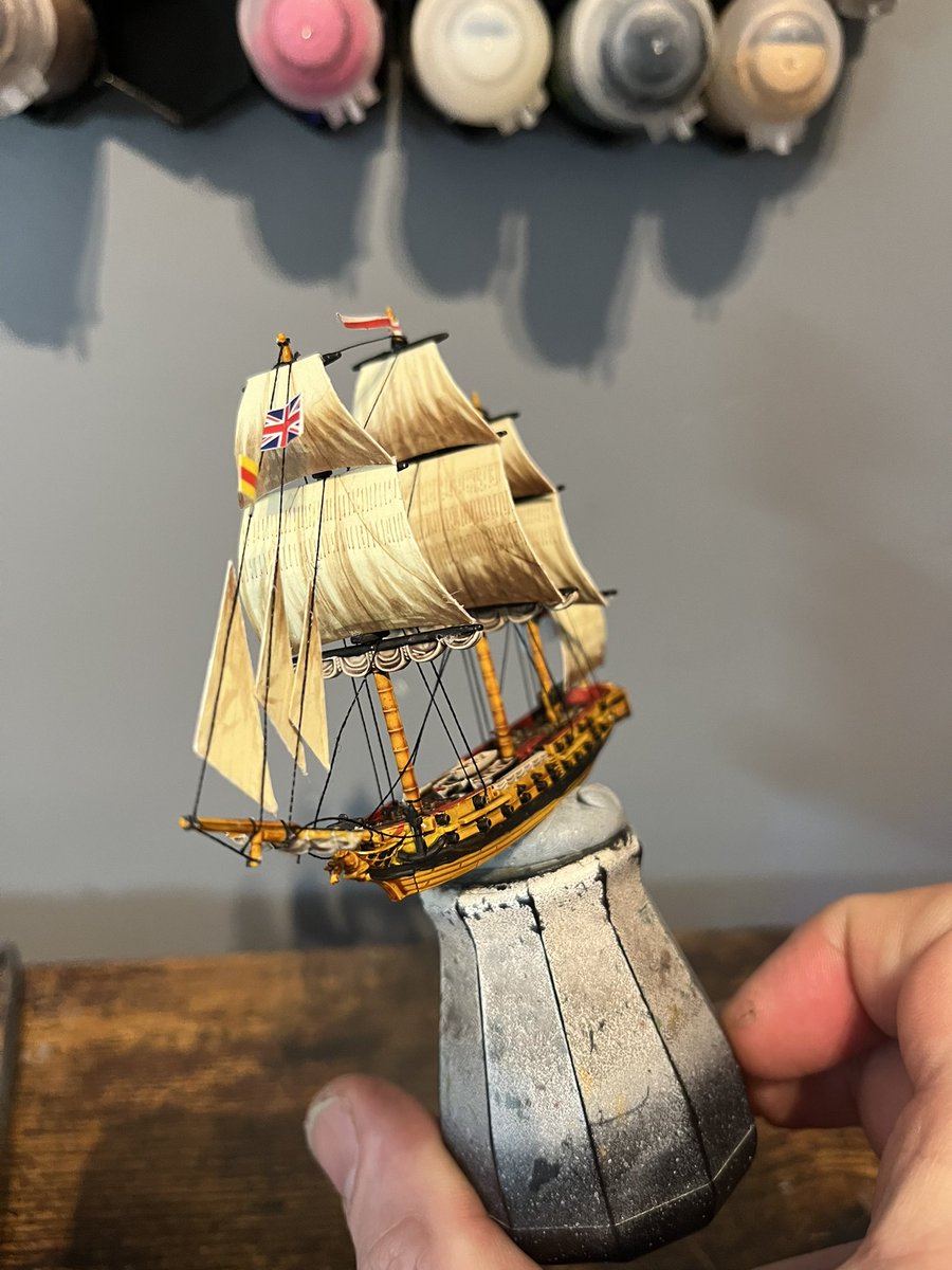 Painting something a bit different, placing rigging is a strangely satisfying experience