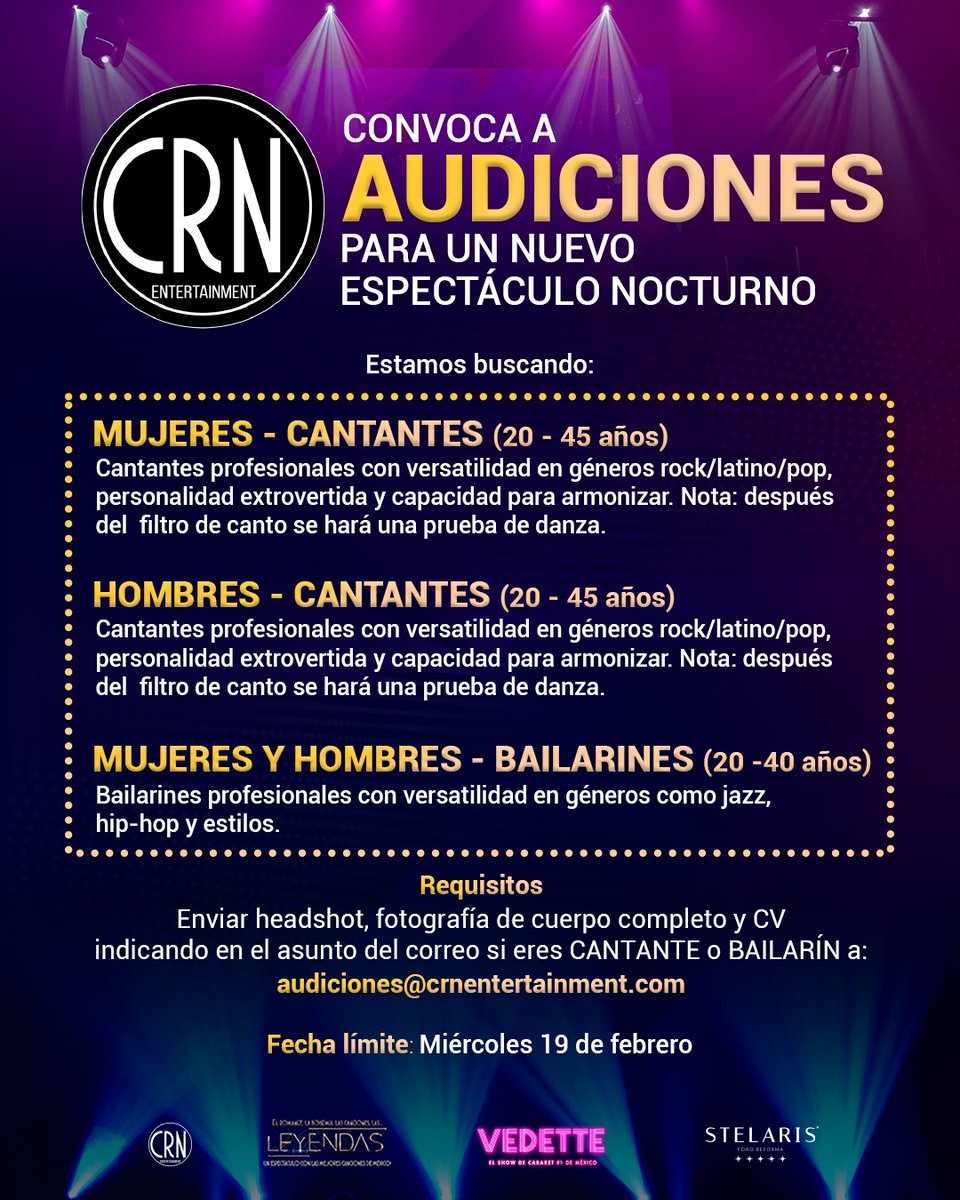 Para el interés de algunos por aquí. 
#Audiciones
