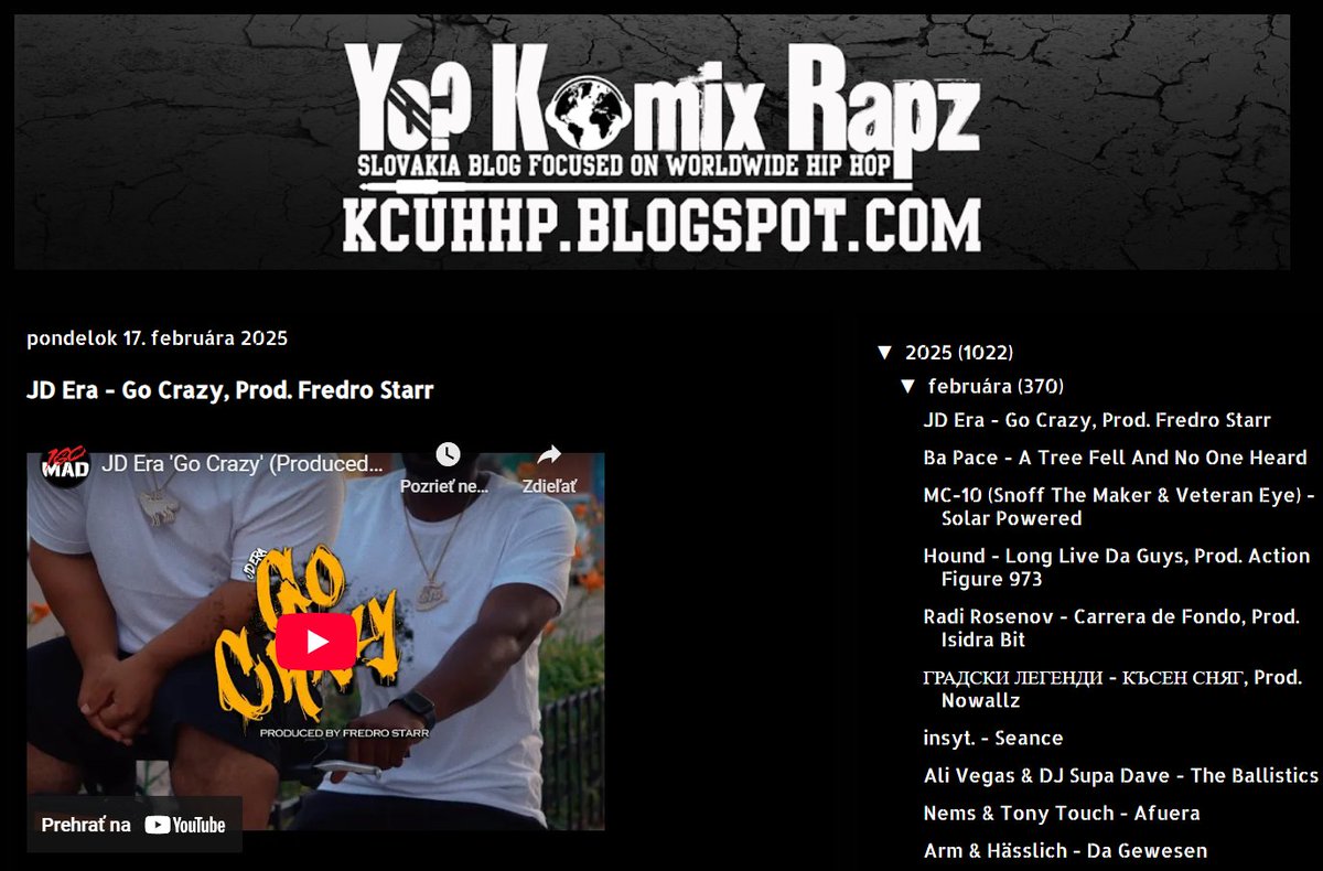 New Video
JD Era - Go Crazy, Prod. Fredro Starr kcuhhp.blogspot.com/2025/02/jd-era… 
<a href="/JDEra/">JD Era</a> <a href="/FredroStarr/">FredroStarr</a>