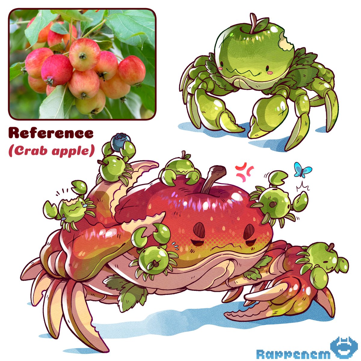 Rappenem's tweet image. Apple crabs 🍎🦀