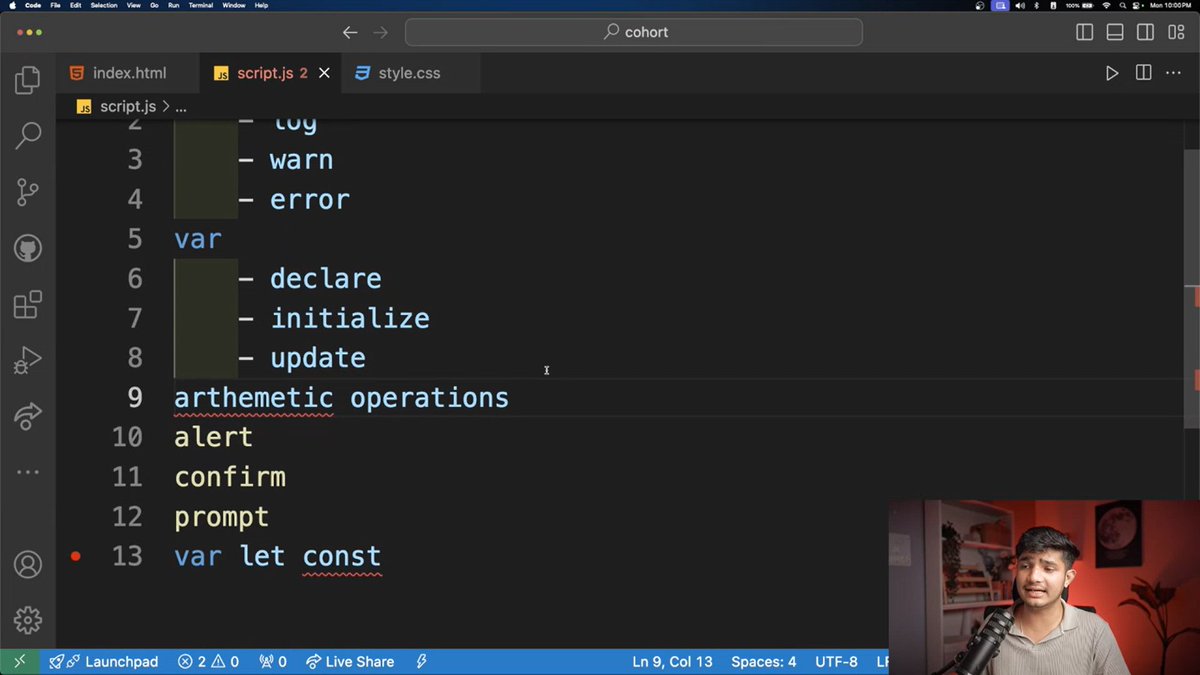 webwithaman's tweet image. 🚀 Class 16 of the Job Ready AI Powered Cohort by @sheryians_ 

📚 Today's Focus:
✅ Console in JavaScript
✅ Variables: var, let, const (scope and differences)
✅ Use of prompt, alert, and confirm functions

@harshbhaiyaa #Day16 #Class16 #100DaysOfLearning #100DaysOfCode