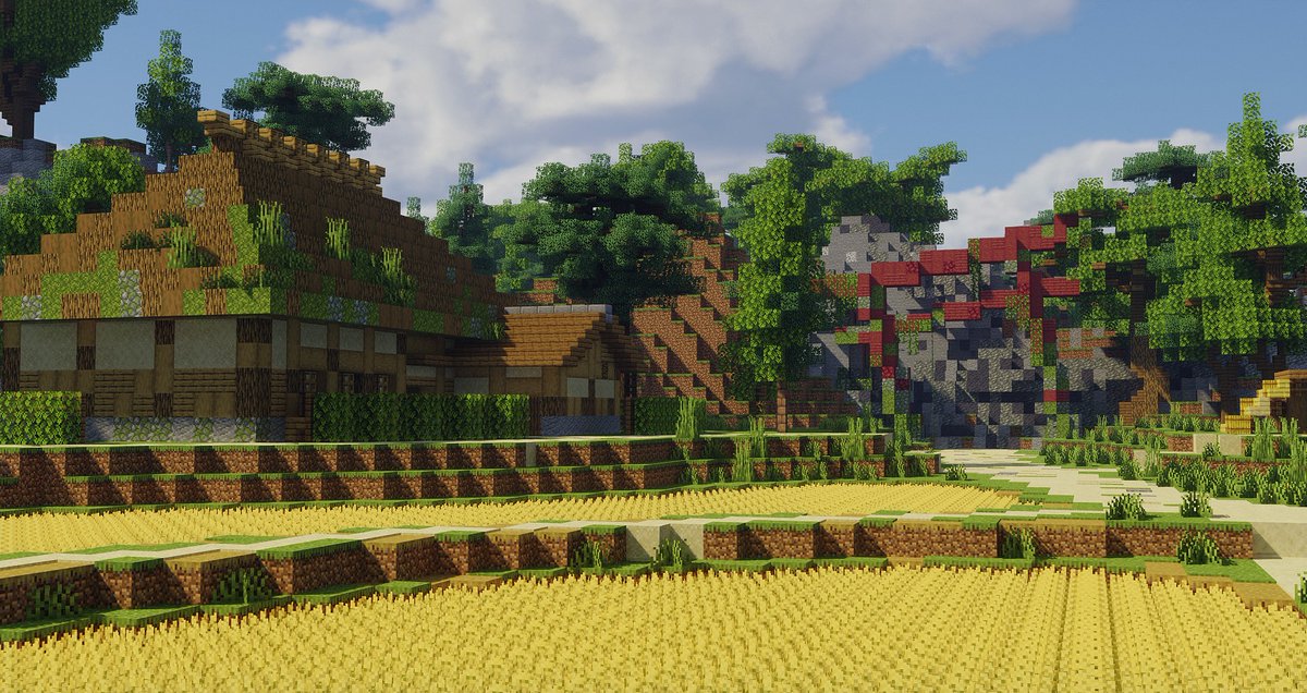 HolubinM's tweet photo. 廃神社と生きる村
#Minecraft
#TProject
#ステラフィルワールド https://t.co/njZpiVDuS4