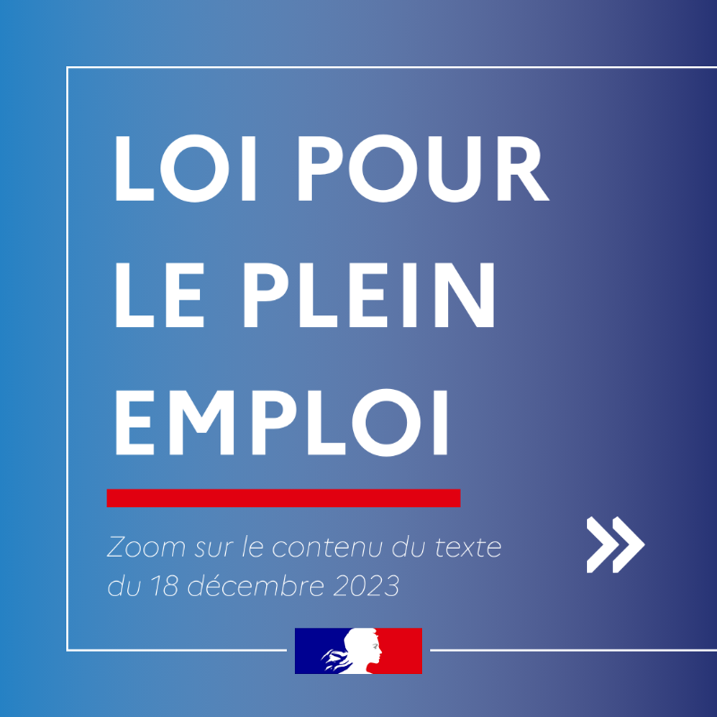 Travail_Gouv's tweet photo. Loi pour le plein emploi | Adoptée le 18 décembre 2023, la loi pour le plein emploi a pour ambition de permettre à chacun l'accès ou le retour à l'emploi, à travers des transformations majeures progressivement mises en oeuvre. 
Découvrez les 5 grands piliers de ce texte 👇