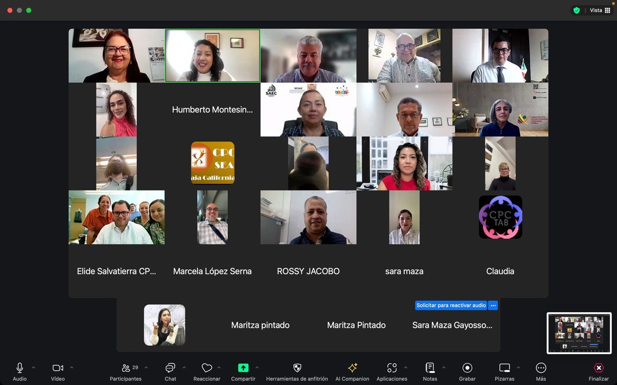 Hoy llevamos a cabo la segunda reunión de trabajo con los CPC’s de la <a href="/CpcRed/">Red Nacional de CPC.</a> y con la Presidenta del <a href="/ComiteCPC/">CPC</a> la Mtra @vaniadelbien con el propósito de visibilizar el trabajo de los comités y de relanzar tanto el SNA como los Sistema Locales Anticorrupción.
