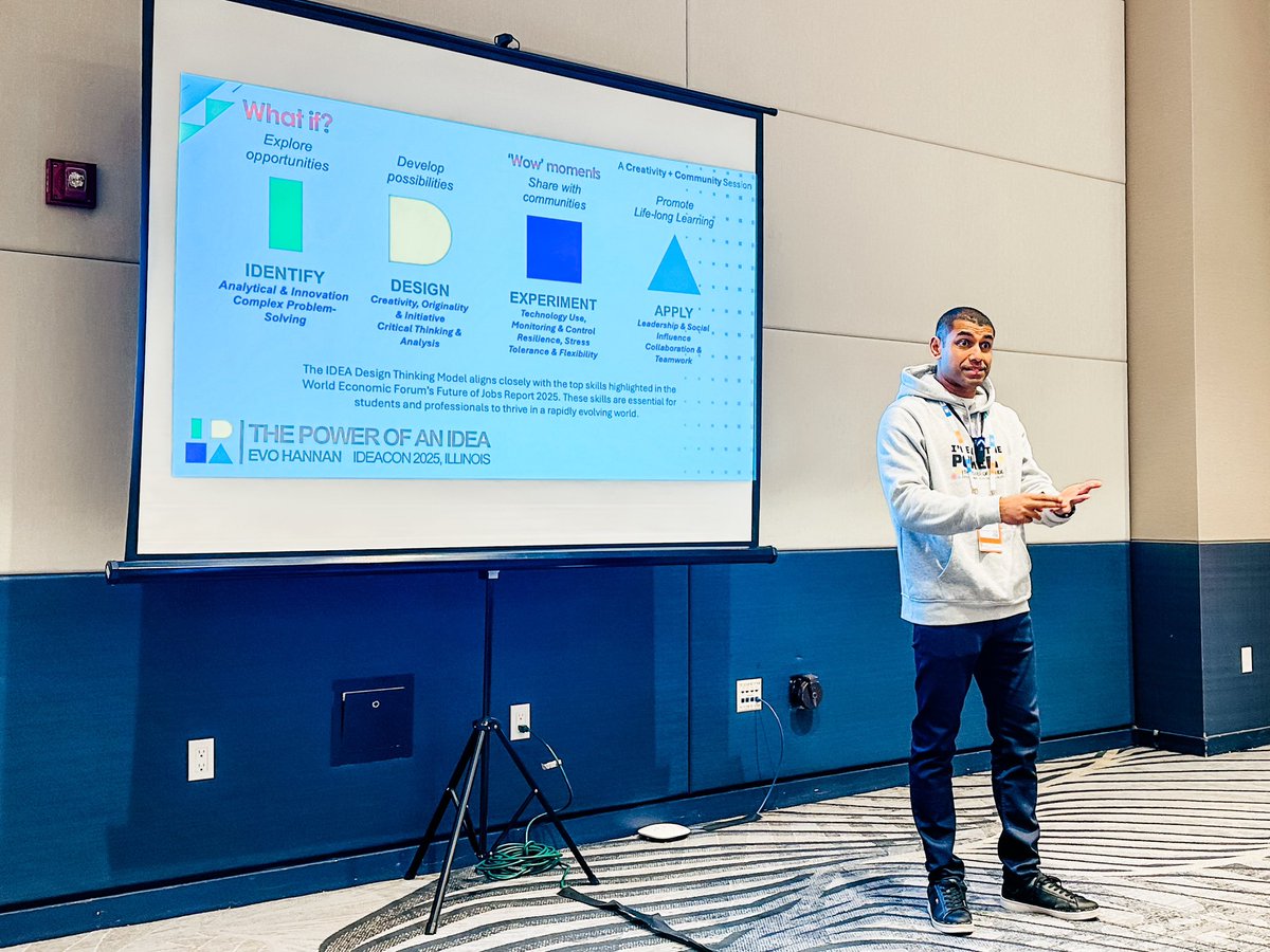 The power of “What if?” and one idea. A breakout session for design thinking and a new model unveiled by @evohannan.bsky.social today at #IDEAcon. Excited to learn from others!