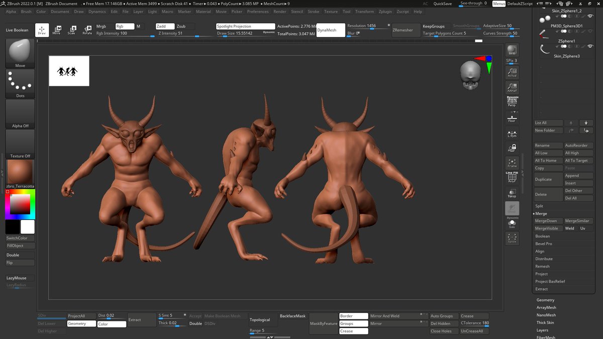 seishinasina's tweet photo. 3D sculpt of a Quasit coming along nicely! This little demon is almost ready to cause chaos.
The Quasit is such a unique and intriguing creature in DnD. I love its sneaky and mischievous nature in DnD.
#DnD #WIP #3DScultping #Quasit #CreatureDesign #FantasyArt https://t.co/N9k99j1Hy6