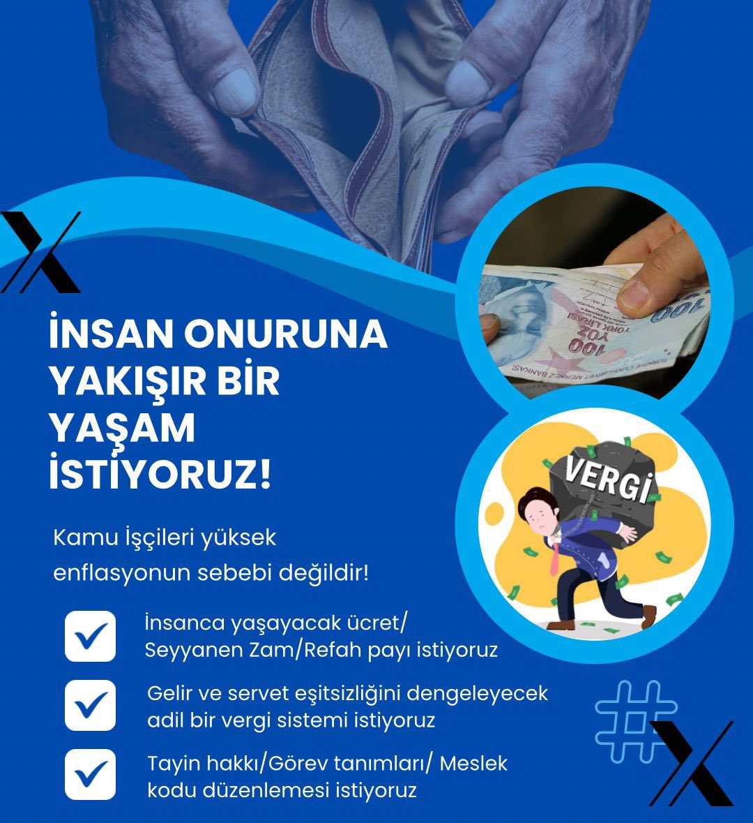 aksacli001's tweet photo. “Kamuda çalışan işçiler olarak toplu iş sözleşmemizin bir an önce imzalanmasını bekliyoruz! Emekçilerin hakkı geciktirilemez. Yetkilileri harekete geçmeye çağırıyoruz! @turkiskonf @hakiskonf @isikhanvedat #İşçiSözleşmeBekliyor https://t.co/IiJeYGbdD7
