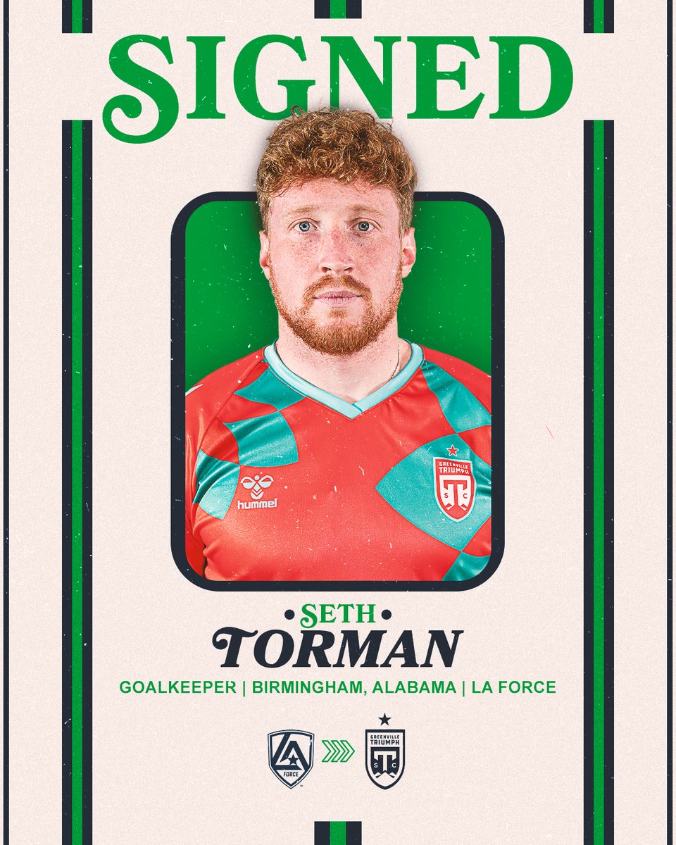 There's a new wall in town, welcome Seth Torman! 🧤

Torman joins the Triumph as the second signed goalkeeper for the 2025 season. 

🗞️ Read the news: ow.ly/ReQp50V1t9z