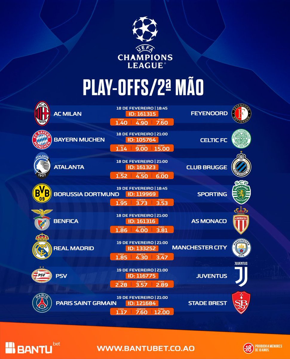 2ª Mão dos Playoffs vai começar!🔥
Está tudo preparado por aí?🔊 

Quem vai virar o j0go?😏