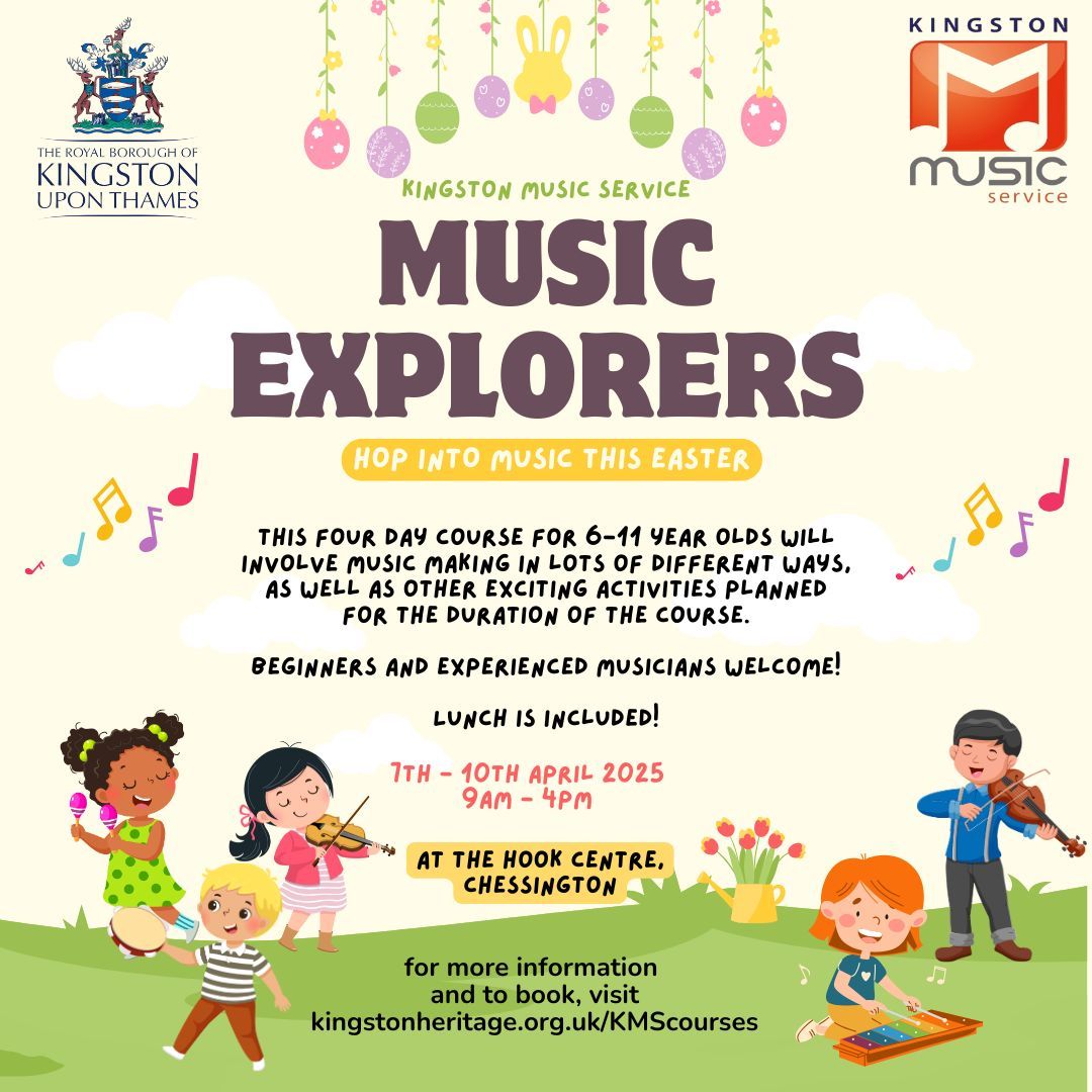 Join our Music Explorers course this Easter! Secure your child's spot today for a fun experience—no music experience needed, open to ages 6-11. Visit: buff.ly/41iI75i #MusicExplorers #EasterFun #KidsActivities #MusicForKids #RegisterNow
