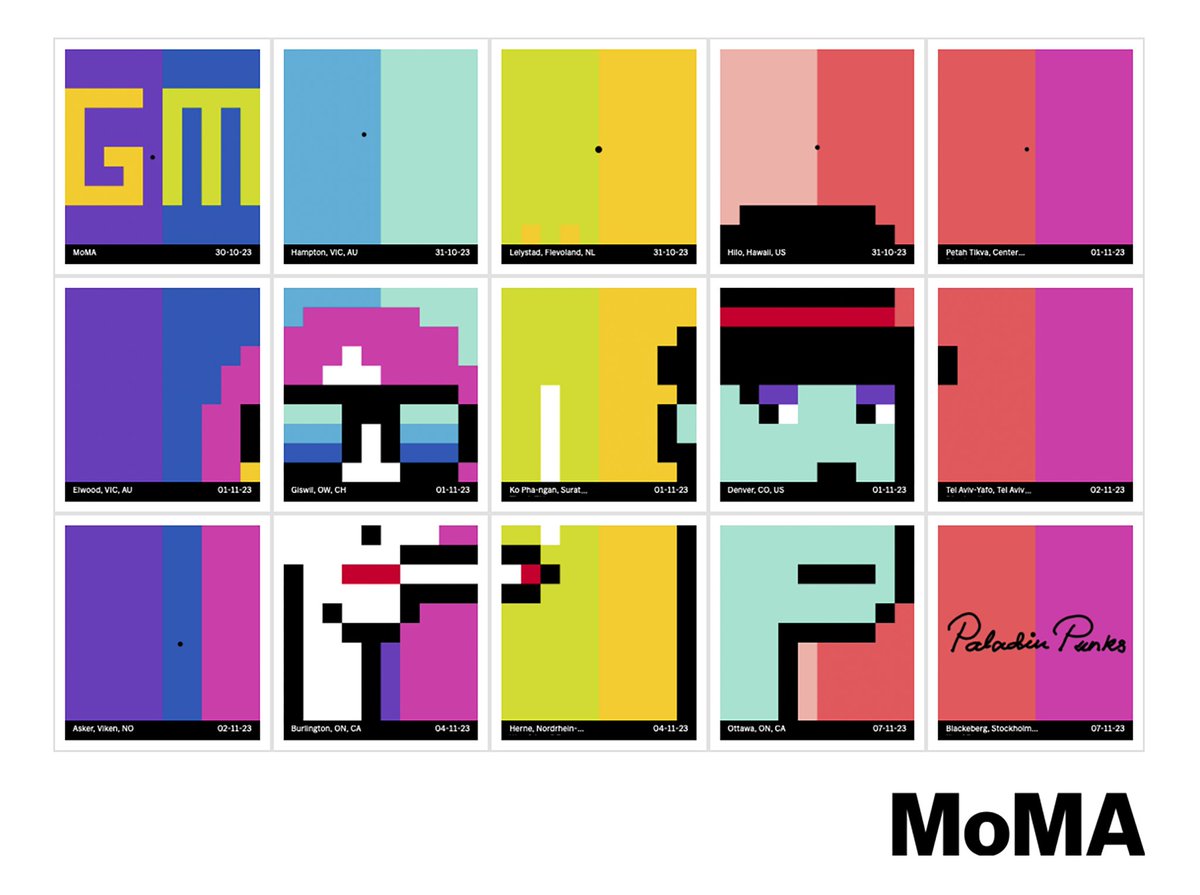33. MoMA Postcard Pink-DeepLearning Enamel 
created by 15 Paladin Punks
MoMA Postcard is a global community project. An experiment in collective creativity on blockchain, it invites anyone to collaborate, learn, and experiment with web3 tech. <a href="/MuseumModernArt/">MoMA The Museum of Modern Art</a>
<a href="/paladinpunks/">paladinpunks</a>