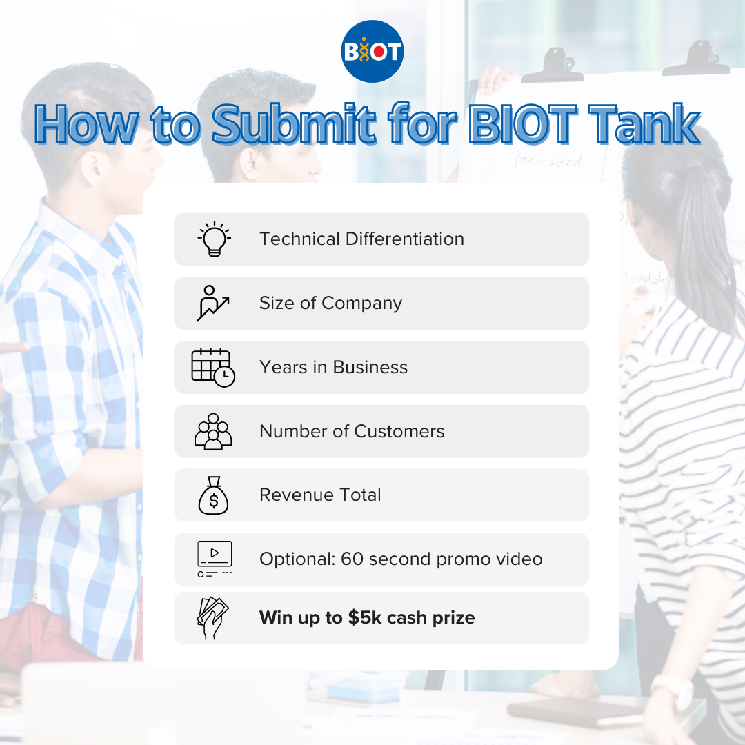 BIOT Tank is BACK for 2025! We’re calling all start-up, early-stage companies &amp; teams of entrepreneurs to pitch their novel medical, healthcare &amp; biotechnology products in our competition. Submit by NEXT FRIDAY, February 28 here: lnkd.in/eNKRcCj