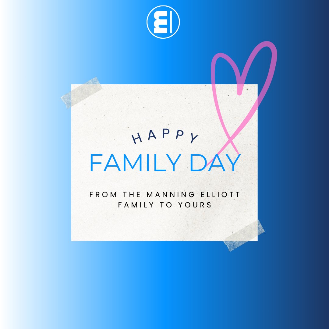 From our family at Manning Elliott LLP to yours, Happy Family Day! 
All our offices across BC will be closed today and we will reopen on Tuesday February 18th.

#manningelliott_llp #lifeatmanningelliott_llp #accountants #businessadvisors #accounting #familyday #longweekend