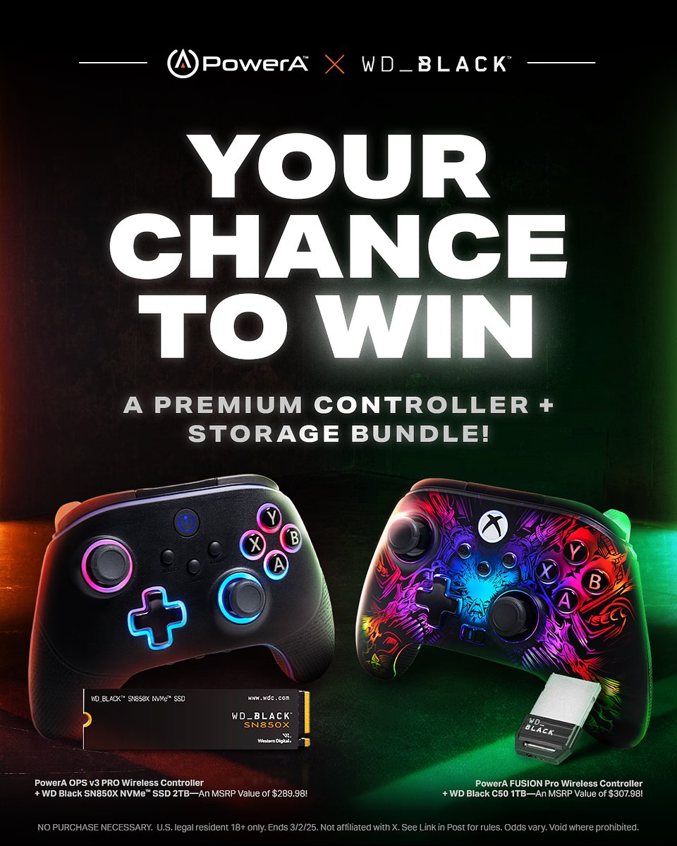 We’ve teamed up with our friends at <a href="/wd_black/">WD_BLACK</a> for an epic controller and storage bundle giveaway! The question is, are you #TeamPC or #TeamXbox? 🎮

Enter now: bit.ly/3X14Qk5 #Sweepstakes