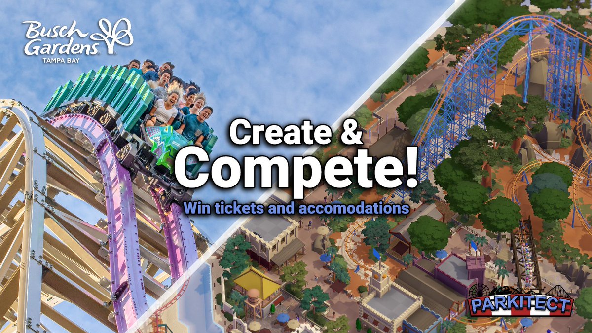 Exciting news! 🥳- We're announcing a contest where you can create something inspired by Parkitect and Busch Gardens Tampa Bay and get a chance to win tickets and accommodations✨Read more here: texelraptor.com/contest