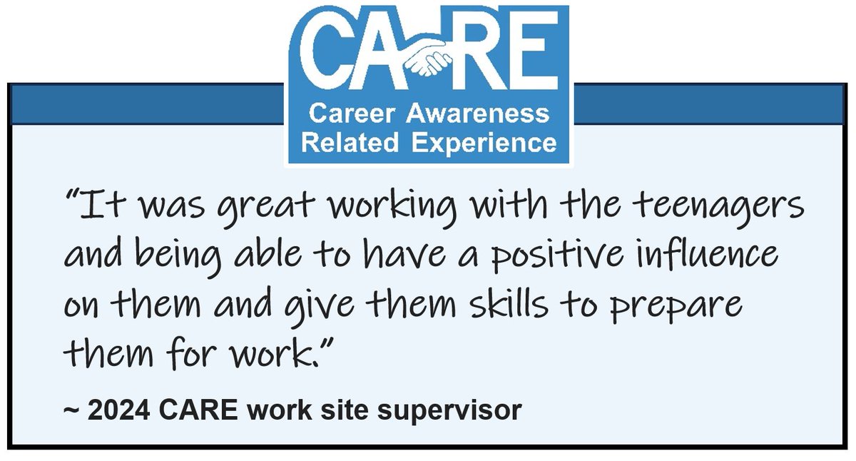 All of last year’s worksite supervisors recommend that Columbia teenagers participate in the CARE program in the future.

Do you want to make a difference while receiving free labor during the summer?

Contact Ron Schmidt at Ron.Schmidt@CoMo.gov or 573.874.6300.