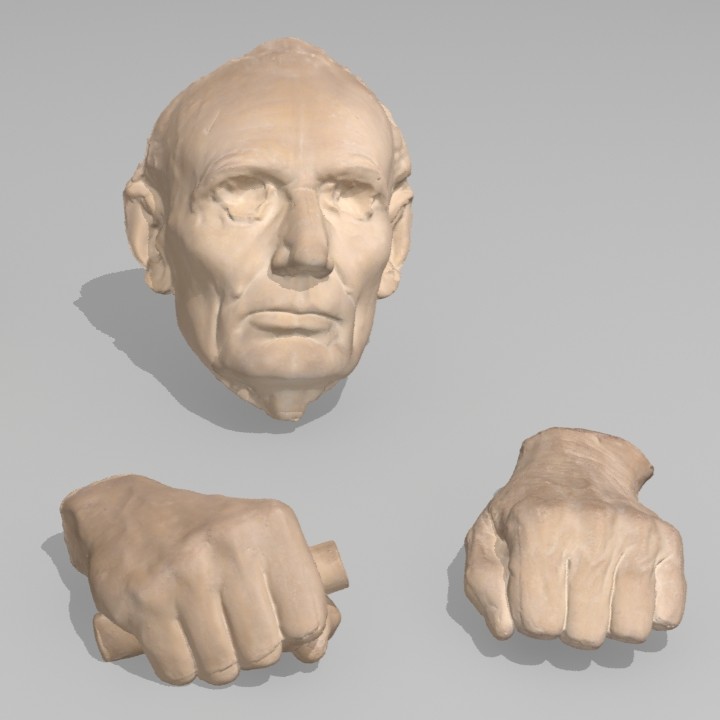 Smithsonian3D's tweet image. This Presidents Day, we’re sharing a collection of #3D presidential portraits from @SmithsonianNPG including 2 Abraham Lincoln life masks and a bust of George Washington as a Roman emperor! Explore their stories online or download them for your own use 3d.si.edu/collections/pr…