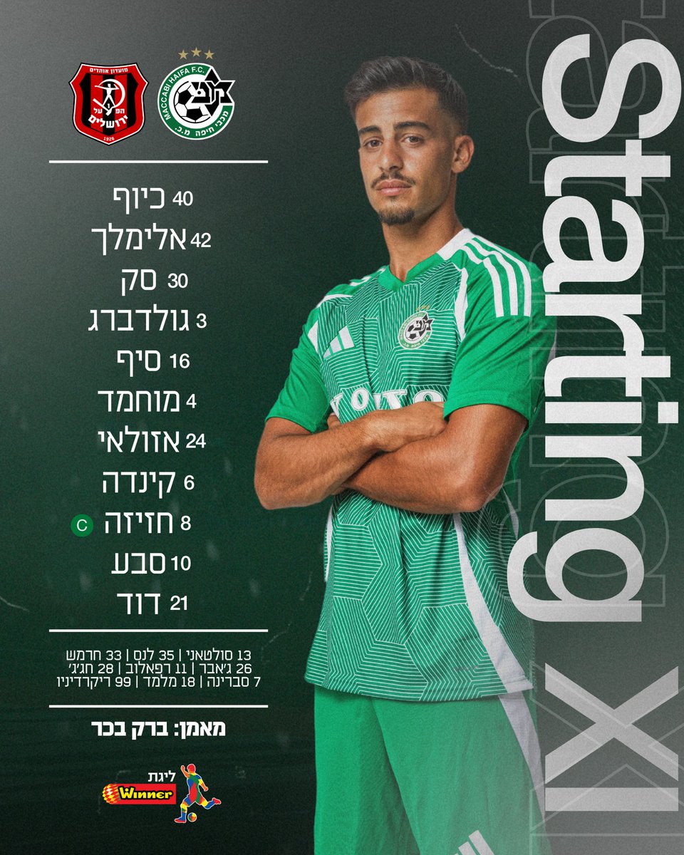mhfootballclub's tweet photo. ה-11 שלנו להערב 🟢⚽️
#יאללהמכבי #MACHJM #maccabi https://t.co/wv8Jk9W0it