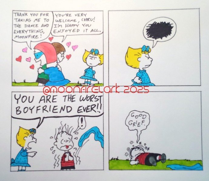 MoonfireLark's tweet image. A few days after the Valentine's Day Dance.💝🌹

@ananchirukodayo 
#Chiru #Peanuts #Valentinesday2025