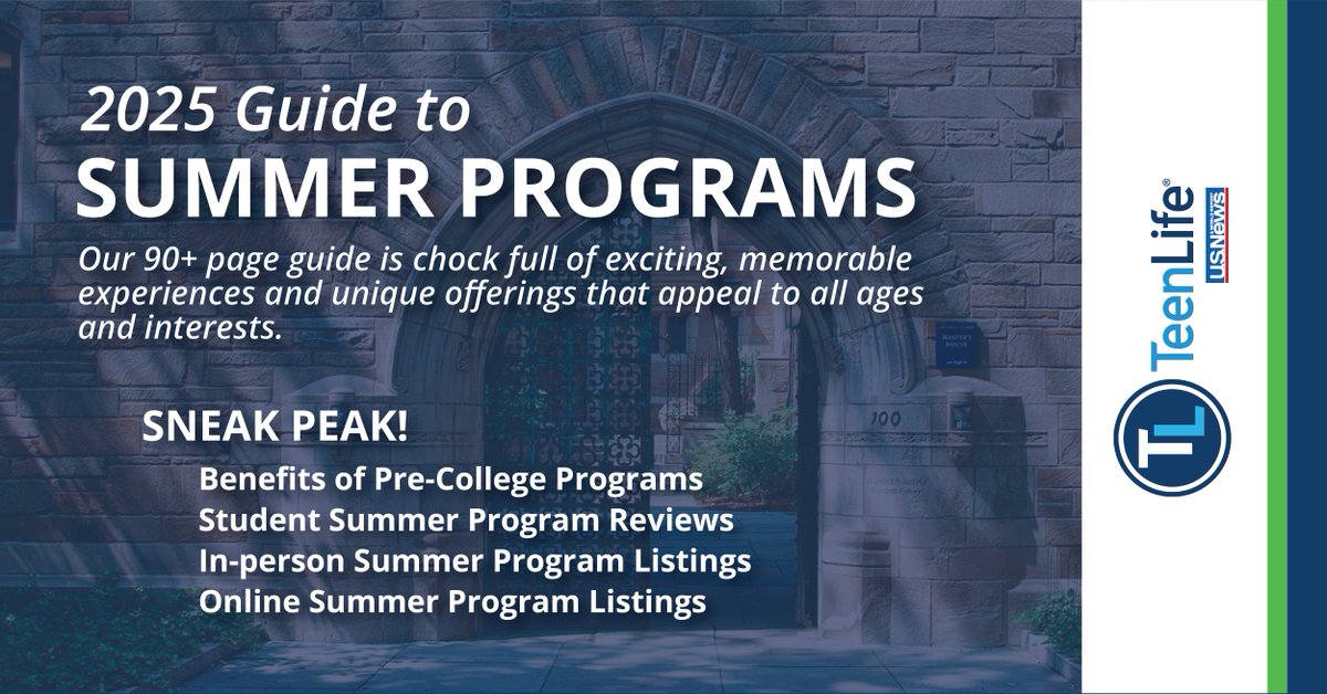 TeenLife's 2025 Guide to Summer Programs is the perfect resource to find summer opportunities. Explore the full guide here: bit.ly/41QtjM7

#teenlife #highschool #summerinternship #summerprogram #juniors #extracurriculars #collegeapps #collegetips #summer #summerguide