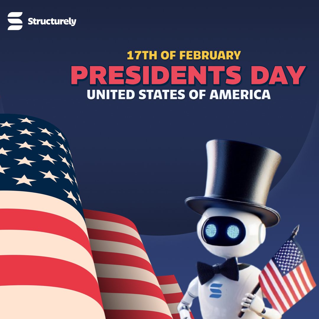 Happy Presidents Day! 🎩✨ 
At Structurely, we believe in taking the lead – just like great presidents.
Let’s make this day about innovation 💡, leadership 🏆, and keeping your leads warm! 🔥

#PresidentsDay #LeadSuccess
