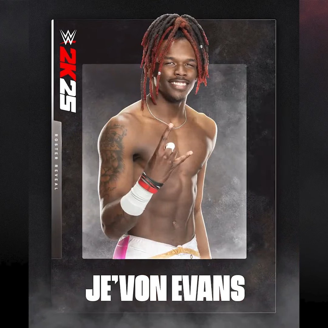 TheSDHotel's tweet image. Je'Von Evans CONFIRMED for the WWE 2K25 Roster! ✅

#WWE2K25