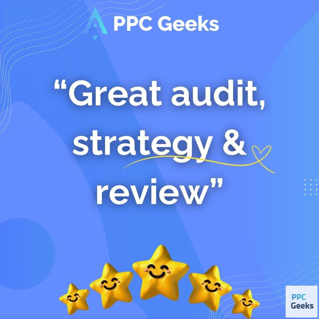 PPC_Geeks's tweet image. 🌟 Another 5-star review for PPC Geeks! Thanks to Jenna for the fantastic feedback! 😊

Looking to boost your Google Ads? Our experts are here to help you achieve PPC success! 📈✨

👉 Full review: uk.trustpilot.com/reviews/676160…

#PPCGeeks #GoogleAds