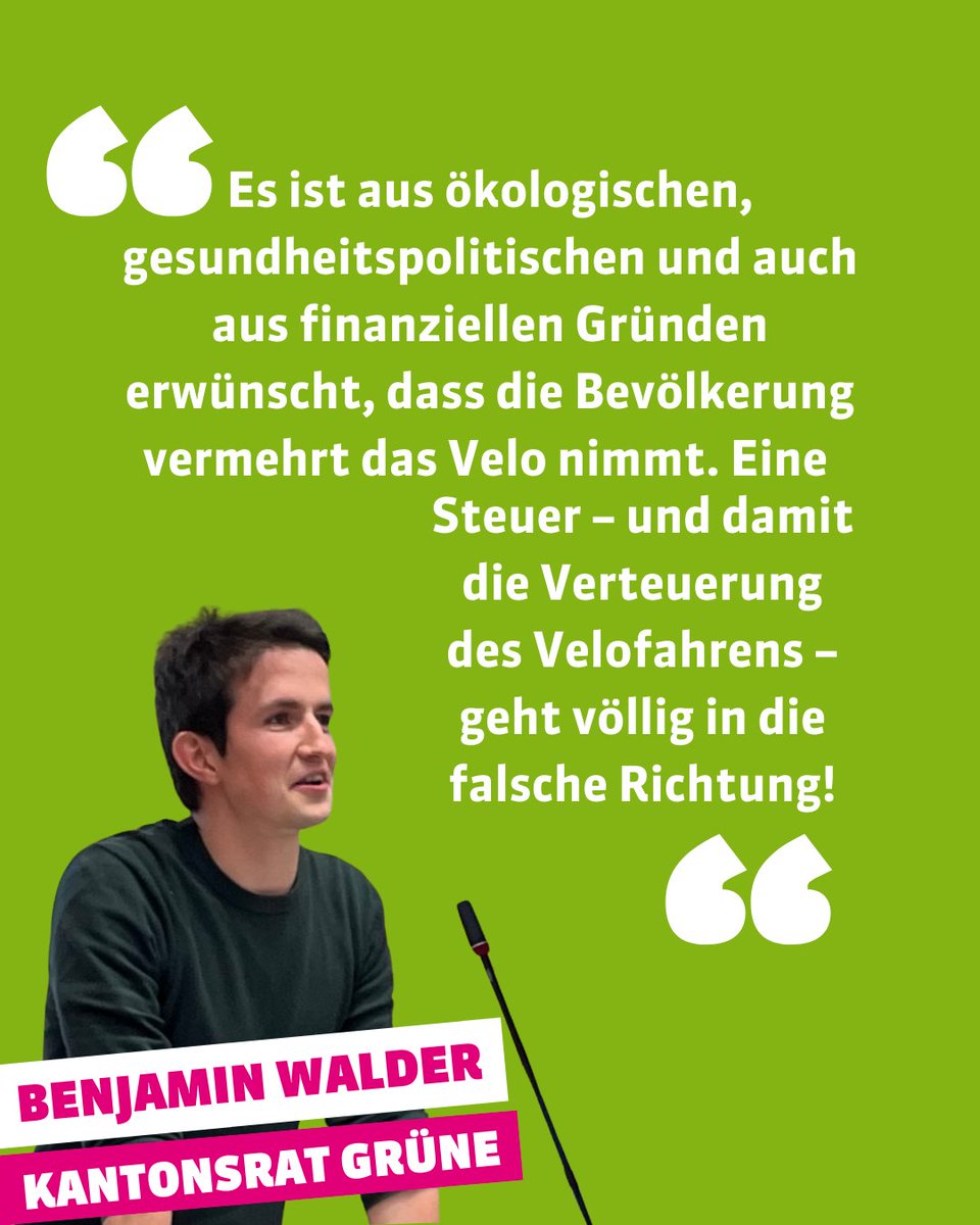 Eine #Velosteuer für den Kanton Zürich?!

Nicht mit uns: Das Velo bezahlt heute schon zu viel!

💸Velofahrer*innen zahlen mit bei Gemeindestrassen
🛣️Umsteigen entlastet Strassen – weniger Stau
🚲Autos führen zu 16,5 Rp ungedeckten Kosten/PersonenKM, das Velo zu Nutzen von 26,8 Rp