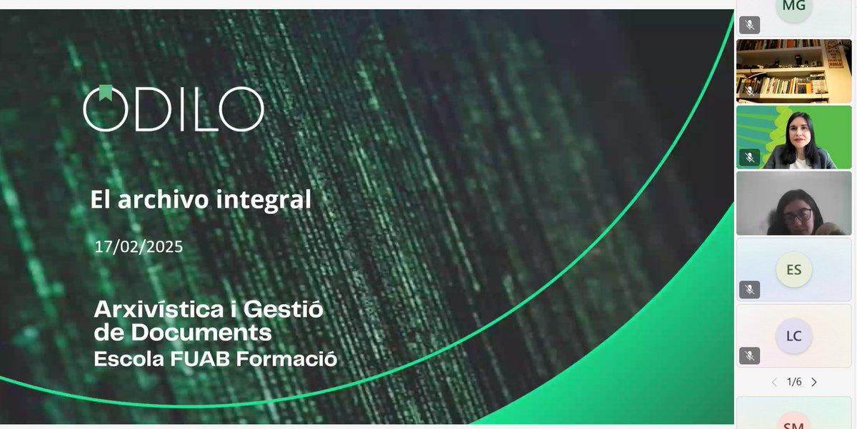 Arxivística i Gestió de Documents UAB (@esaged_uab) on Twitter photo 🚨¡Estamos ya en directo en la masterclass online organizada por <a href="/Odilo_MD/">ODILO Memoria Digital</a>  y
<a href="/ESAGED_UAB/">Arxivística i Gestió de Documents UAB</a>!
🗣️Conoce todo lo referido al archivo integral de la mano de Macarena Urbina, Coordinadora del Área de Archivo y Preservación Digital de Odilo.
👋¡Te esperamos!
📲fuab.cc/528/ 🚨¡Estamos ya en directo en la masterclass online organizada por <a href="/Odilo_MD/">ODILO Memoria Digital</a>  y
<a href="/ESAGED_UAB/">Arxivística i Gestió de Documents UAB</a>!
🗣️Conoce todo lo referido al archivo integral de la mano de Macarena Urbina, Coordinadora del Área de Archivo y Preservación Digital de Odilo.
👋¡Te esperamos!
📲fuab.cc/528/