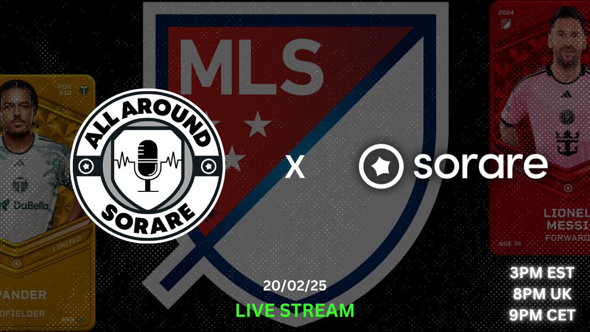 AllAroundSorare's tweet photo. 🚨 Scheduled live stream - Thursday 20/02

The boys will talk all things MLS before the *FIRST* MLS GW deadline!
Pick of the week, games to watch, scouting  + much more! make sure to be there &amp; ask those questions! 
&amp; maybe.. a giveaway 👀

@Sorare @ni2las @Momosorare https://t.co/rU8BDtxwJ4