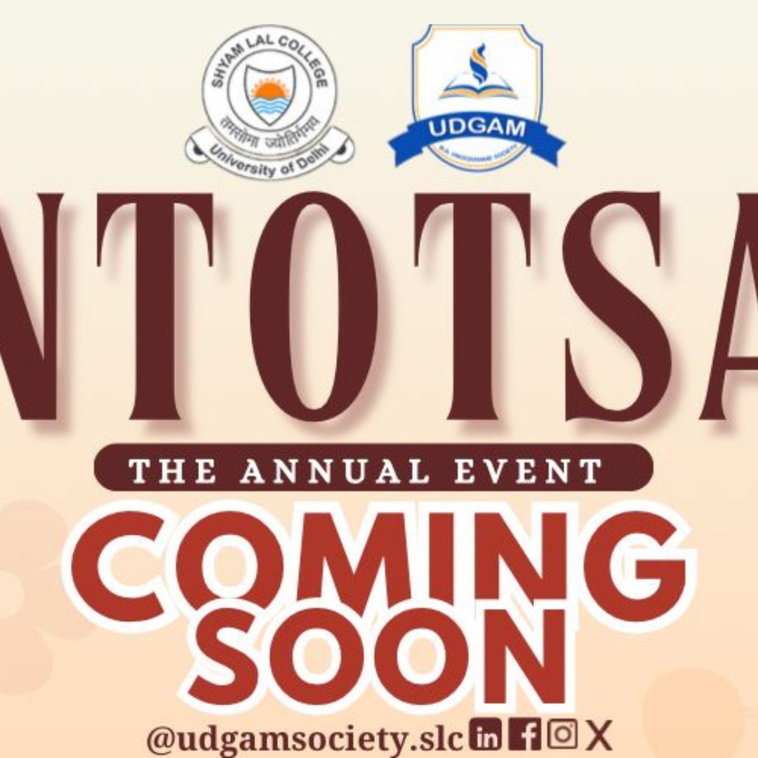 udgam_slc's tweet photo. 𝐒𝐨𝐦𝐞𝐭𝐡𝐢𝐧𝐠 𝐛𝐢𝐠 𝐢𝐬 𝐛𝐫𝐞𝐰𝐢𝐧𝐠…

Buckle up your seatbelts because 
 𝐔𝐃𝐆𝐀𝐌: 𝐁.𝐀. 𝐏𝐑𝐎𝐆𝐑𝐀𝐌𝐌𝐄 𝐒𝐎𝐂𝐈𝐄𝐓𝐘'𝐒 most awaited annual fest _𝐕𝐀𝐒𝐀𝐍𝐓𝐎𝐓𝐒𝐀𝐕'𝟐𝟓_ is 𝐂𝐎𝐌𝐈𝐍𝐆 𝐒𝐎𝐎𝐍!🎉 

📅 Don't miss out  the fun! 🎉 https://t.co/mCeDx79ht6