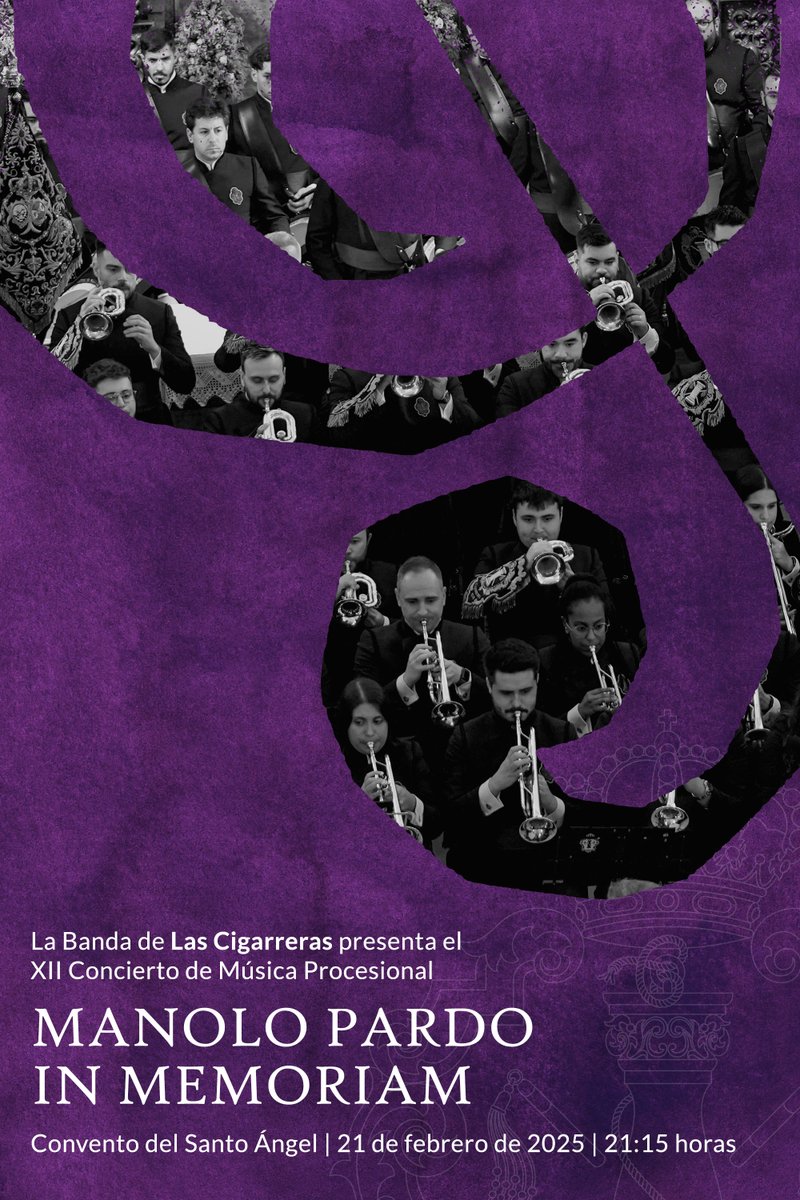 🗓 Este viernes os esperamos en el Convento del Santo Ángel para disfrutar del concierto del XII Ciclo "Manolo Pardo... In Memoriam", colaborando con la <a href="/apdesamparados/">Agrupación Desamparados Santo Ángel</a>.

📲 Conoce los detalles en: lascigarreras.net/xii-concierto-…

🎼🎺🥁 #SuenaCigarreras