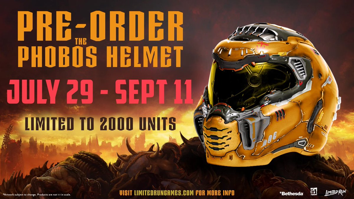 Wario64's tweet photo. DOOM Eternal Exclusive Variant (Switch) is $59.99 at LRG https://t.co/cJomYkU10Y

DOOM Eternal Phobos Helmet $149.99 https://t.co/CIvmFLQrZD https://t.co/P3qXVTSMhF