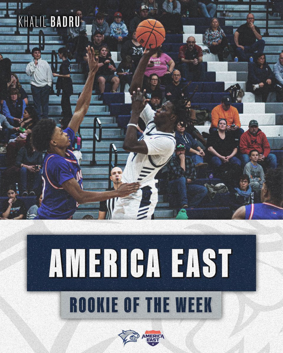 That’s two weeks in a row (three on the season) of America East Rookie of the Week honors for Khalil Badru‼️

Release ➡️ tinyurl.com/bdesnzfb

#BeTheRoar
