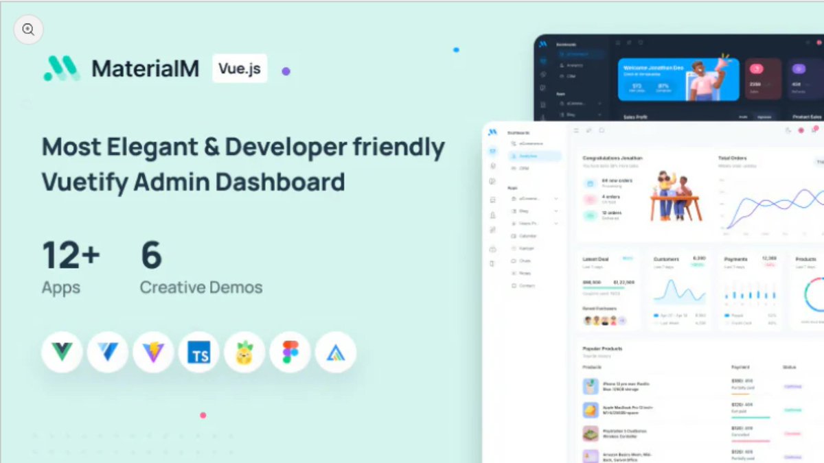 vuetifyjs's tweet image. 🚀Looking to build a visually stunning and highly functional Vue.js Admin Dashboard for your next web app? MaterialM Vue.js Admin Dashboard is the perfect solution! #vuejs #vuetify #vuedeveloper
💡This pre-built, ready-to-use, and fully customizable template is designed to…