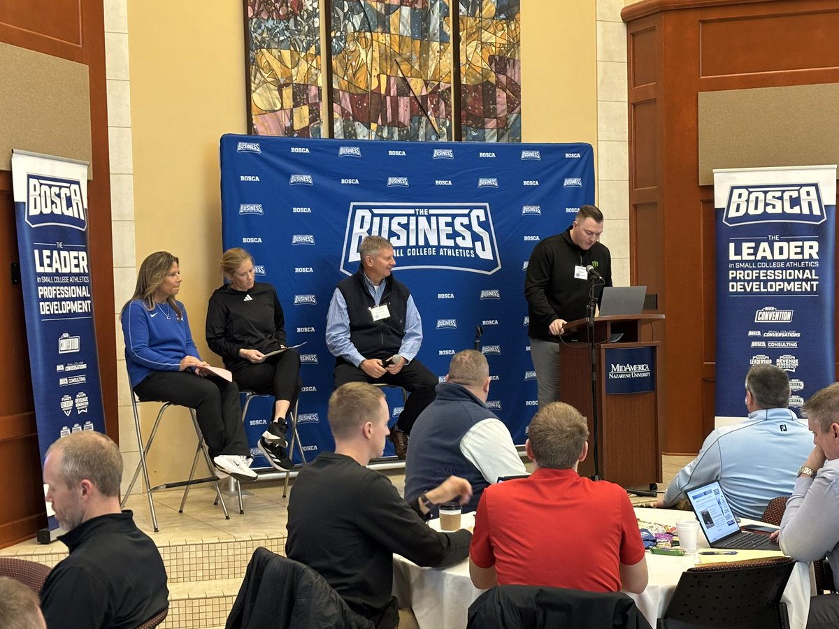 CoachKBayer's tweet photo. Head women’s soccer coach Greg Herdlick did a great job serving on the @smallcollegeath KC panel titled “What Coaches Need to Be Successful.” Way to represent @RUhawks and all coaches out there. @RUhawkssoccer https://t.co/n9jCCqUBmf