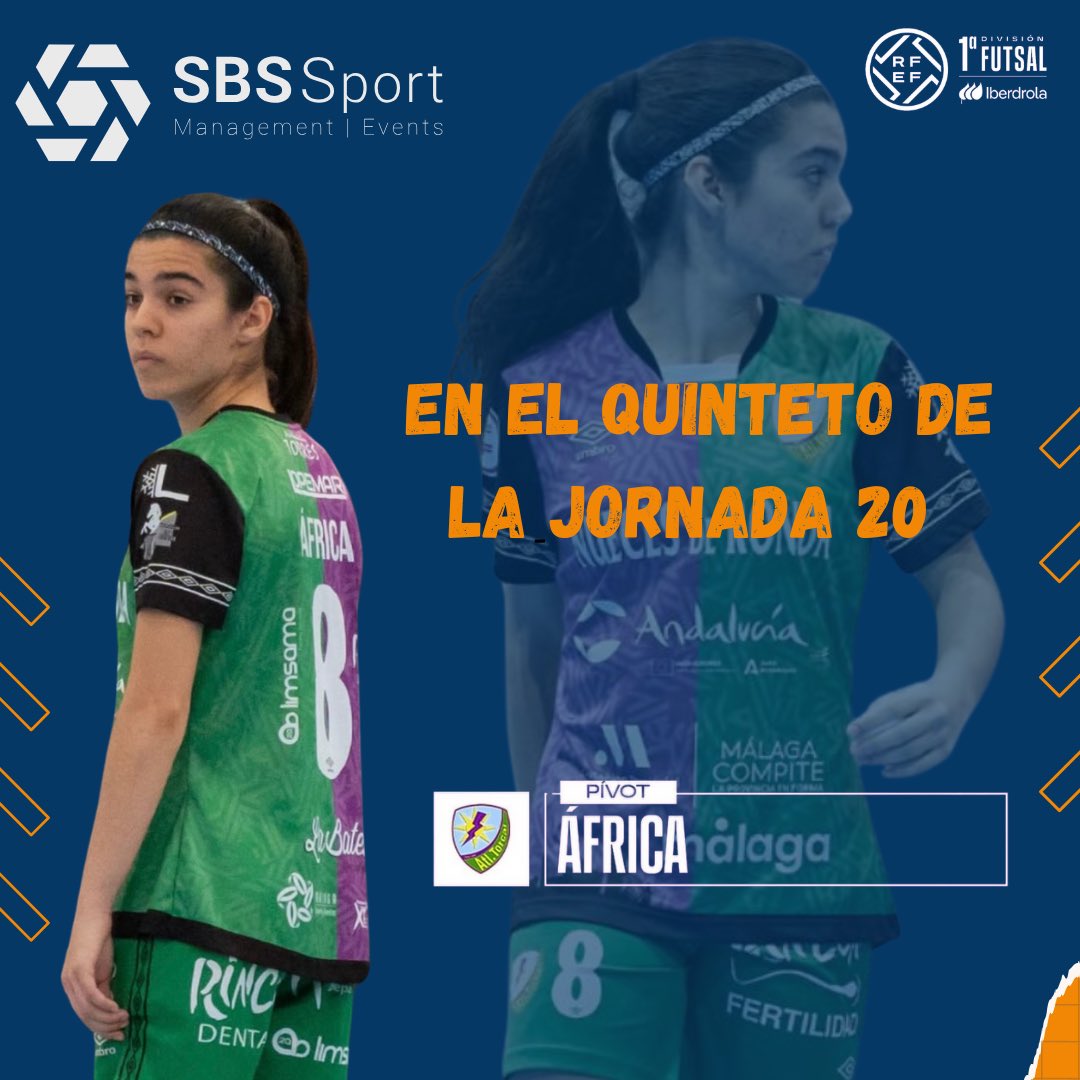 1ª ᴅɪᴠɪsɪᴏ́ɴ (ғ)

𝘼́𝙛𝙧𝙞𝙘𝙖, jugadora de <a href="/AtleticoTorcal/">Nueces de Ronda Atlético Torcal</a>, en el mejor quinteto de la 𝗝𝗼𝗿𝗻𝗮𝗱𝗮 20 de <a href="/FutSalRFEF/">Futsal RFEF</a>.

➕ℹ️ sport-sbs.com/representado/a…

#sbsplayers | <a href="/africalc22/">Africa Lozano</a>